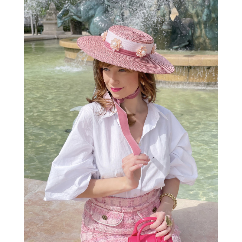 ALBA Boater Hat Pink