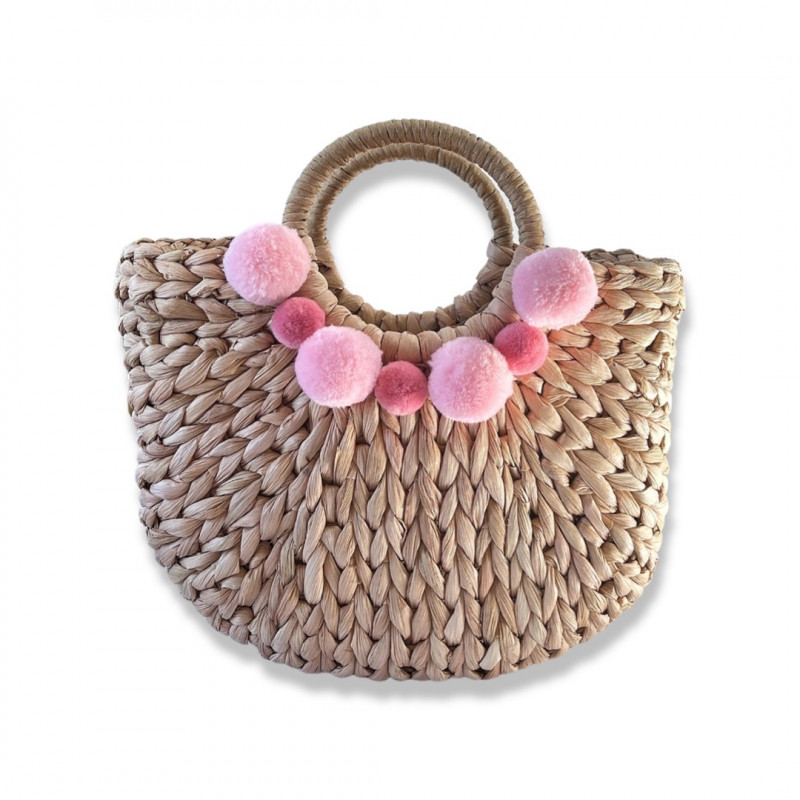 Pink discount straw handbag