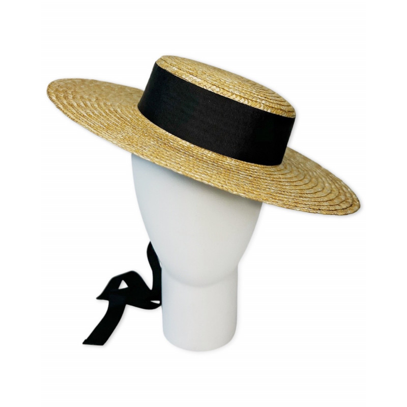 CELINE Black Boater Hat