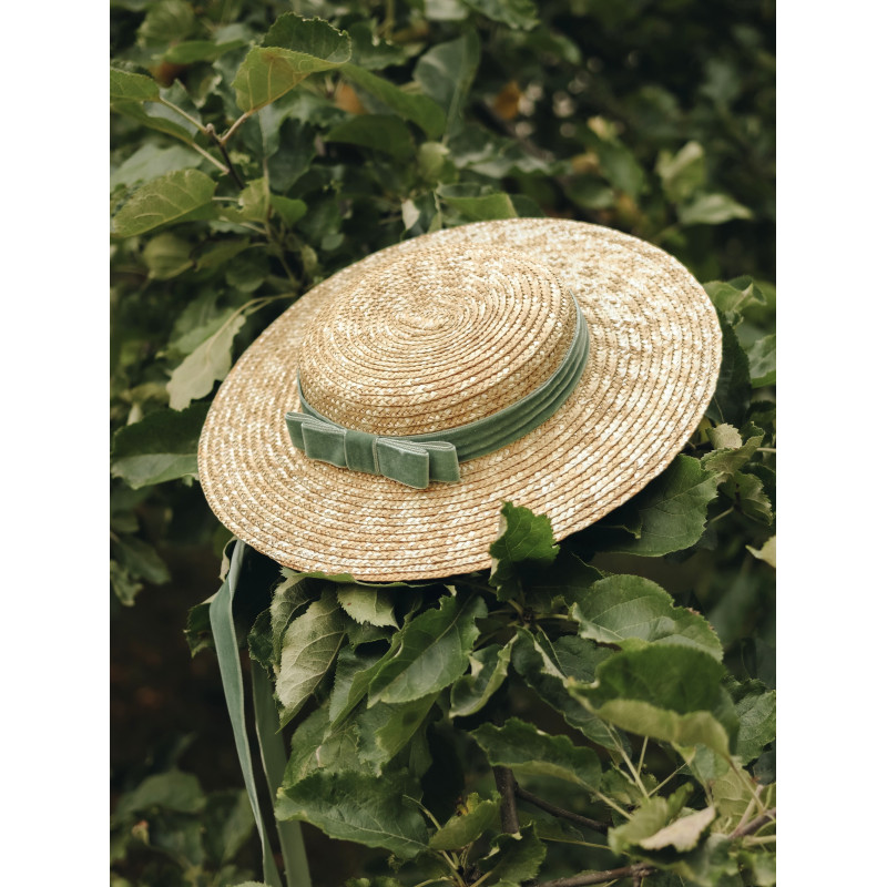 ANNE Small Boater Hat Sage...