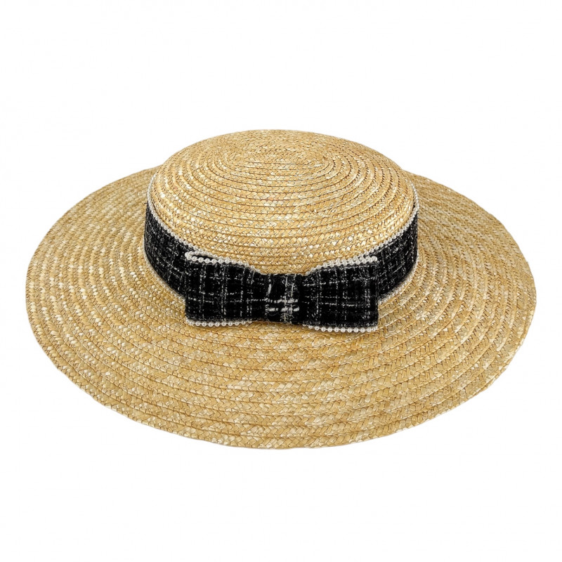 CARA Black Boater Hat