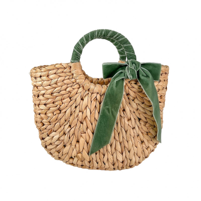 TIFFANY Straw Bag Sage Green