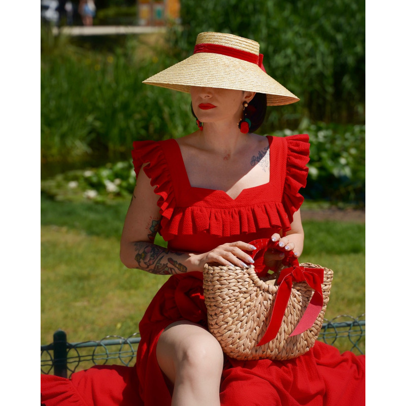 HEPBURN Summer Hat Red Velvet