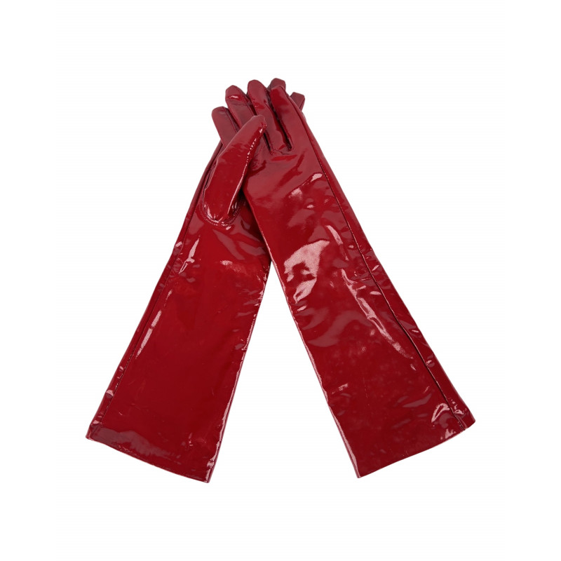 Long Leather Gloves BETTY Red