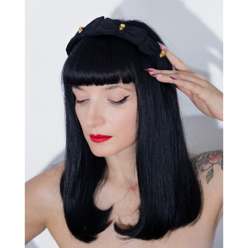 BILLIE Skull Headband Black