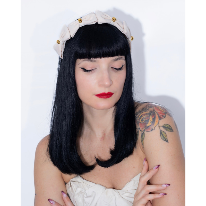 BILLIE Skull Headband Cream