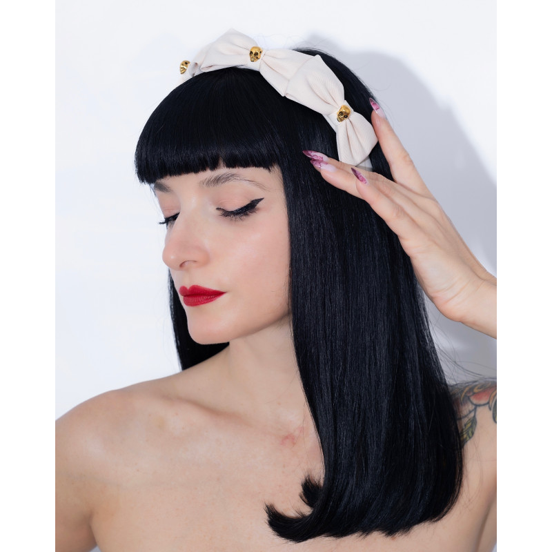 BILLIE Skull Headband Cream