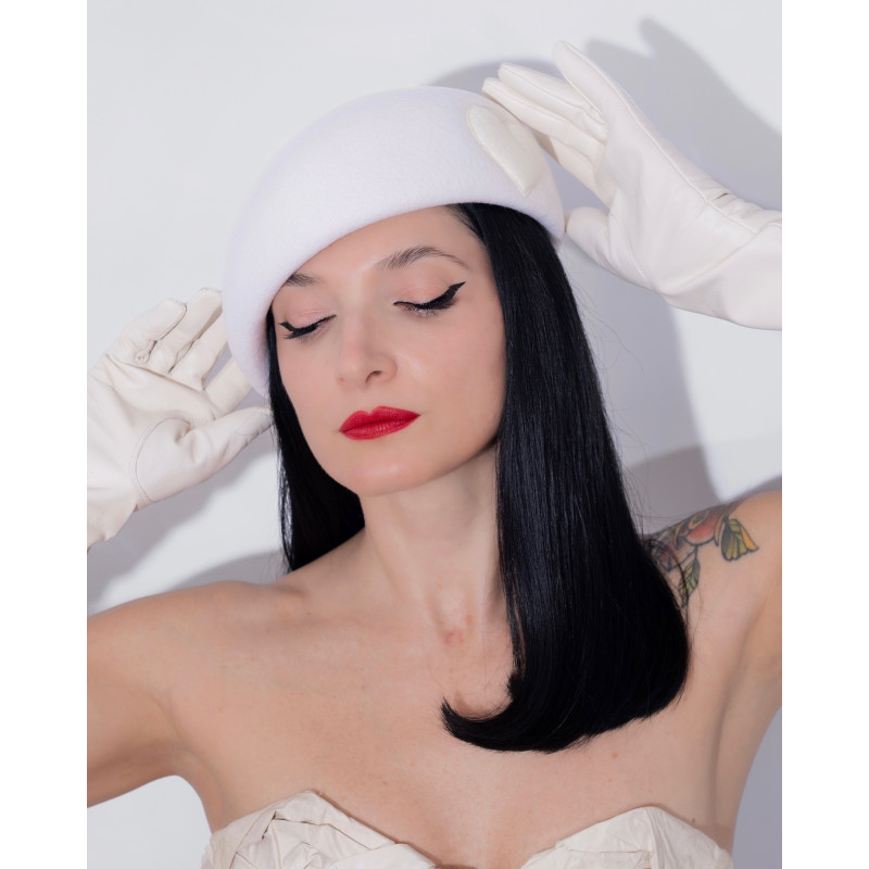 HEART Beret Ivory