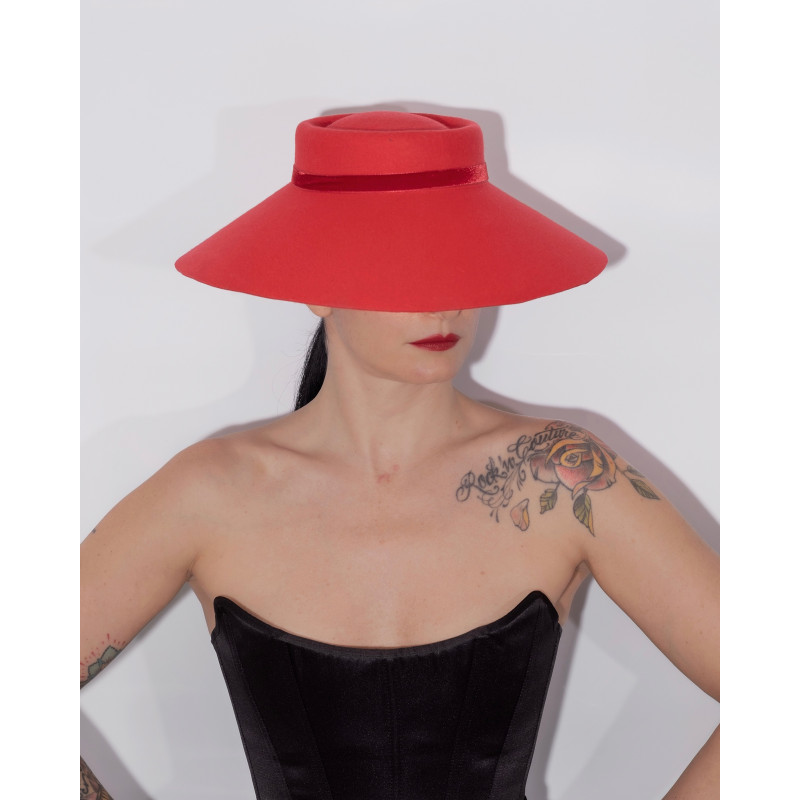 Chapeau MINI HEPBURN Rouge