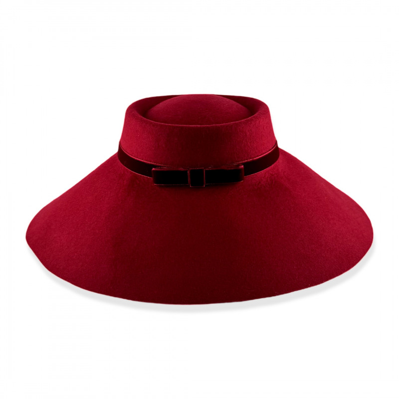 MINI HEPBURN Hat Burgundy