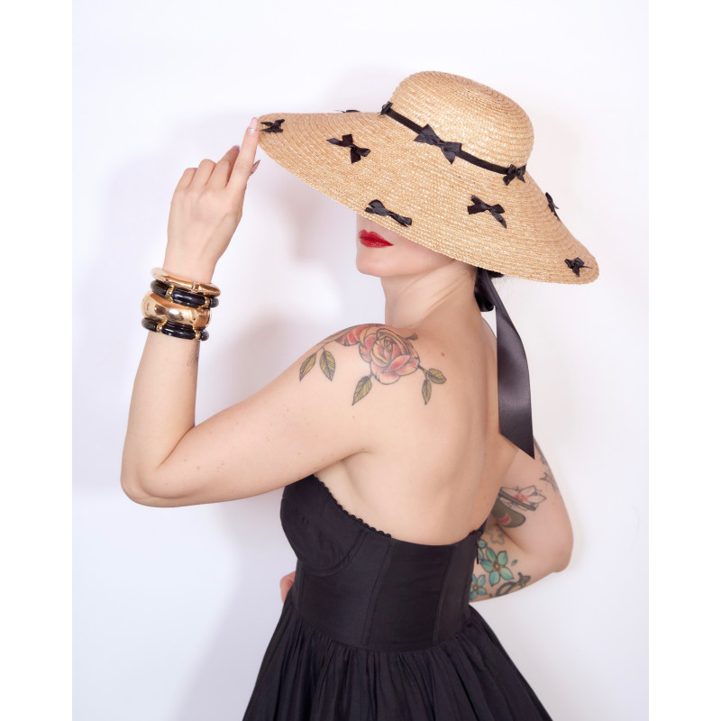 SAINT-GERMAIN Straw Hat Black