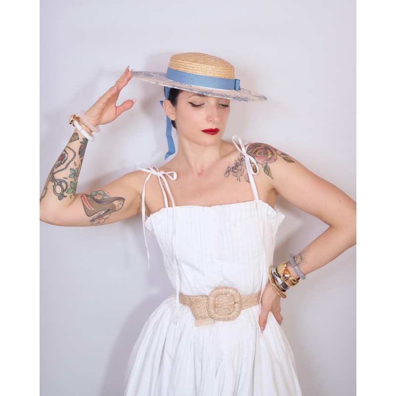 CASSIS Boater Hat Blue