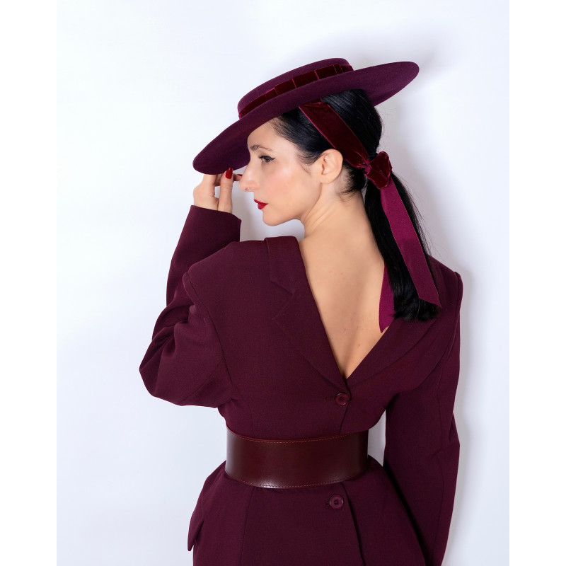 Chapeau CLAUDIA Lie de Vin