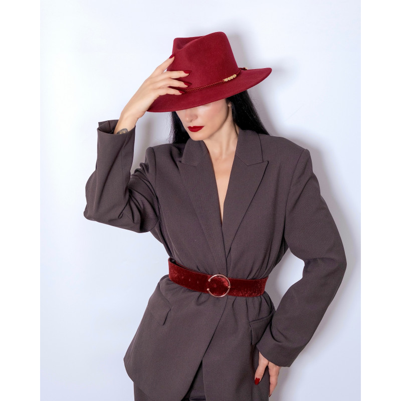 Chapeau NEW YORK Bordeaux à...