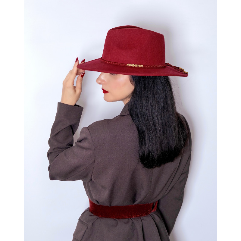 Chapeau NEW YORK Bordeaux à...