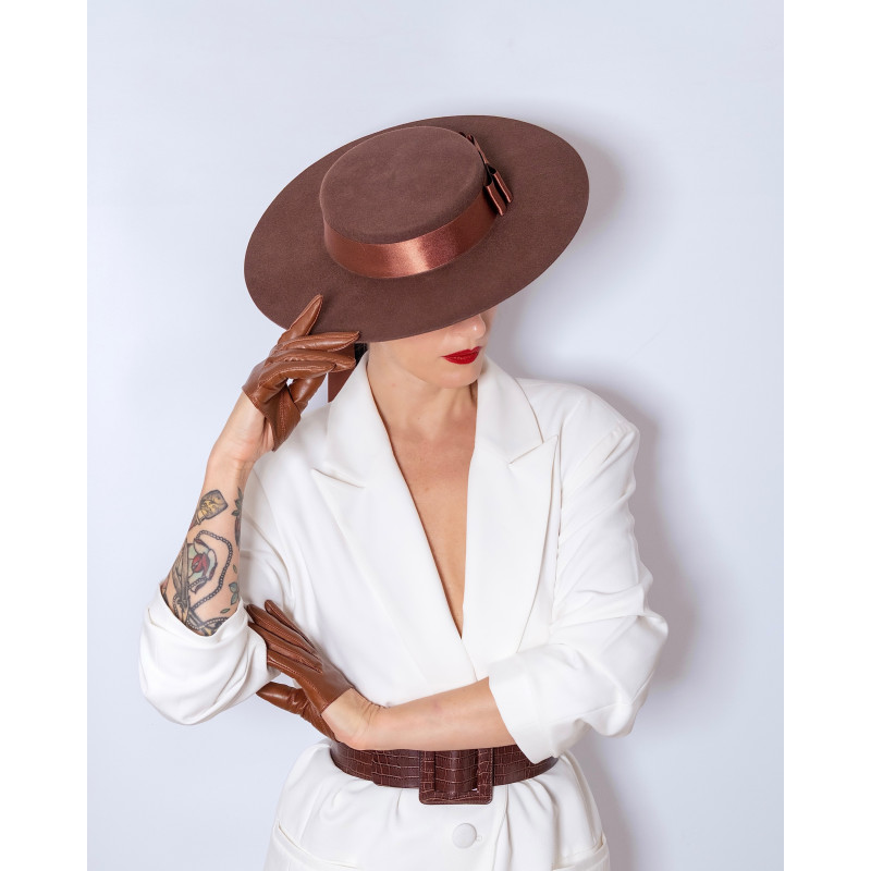 Gants Courts GWEN Cuir Mocha