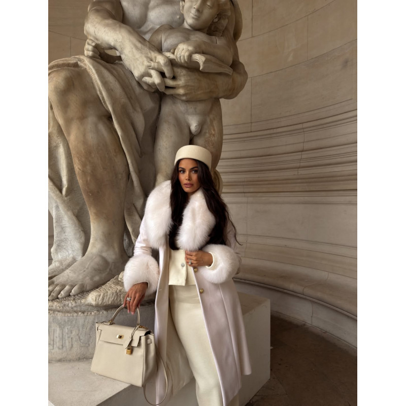 MILA Pill Box Hat Off White