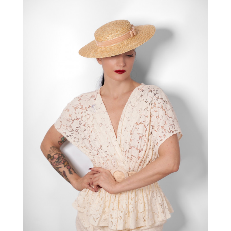 Petit Canotier ANNE Beige