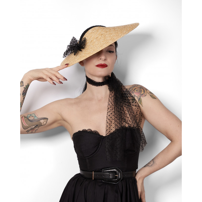 SCARLETT Plumetis Hat Black