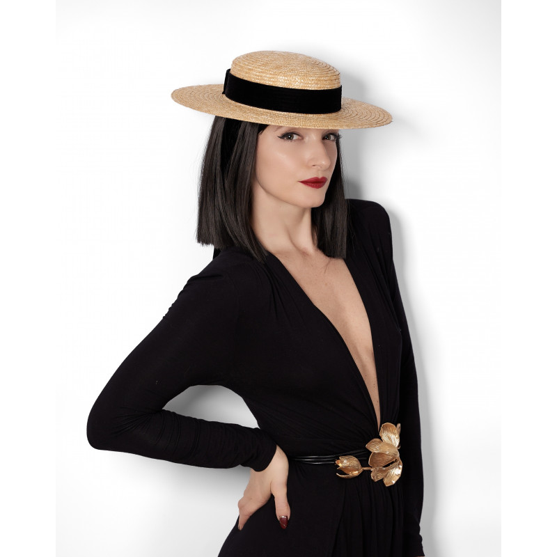 Chapeau Canotier VELVET Noir