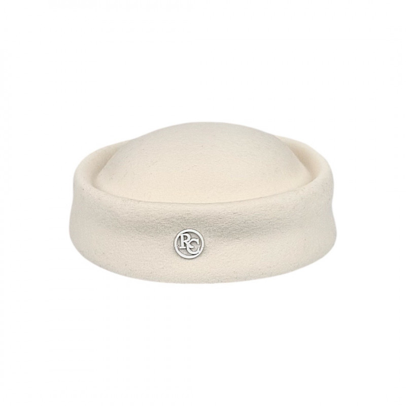 ANYA Pill Box Hat Off White