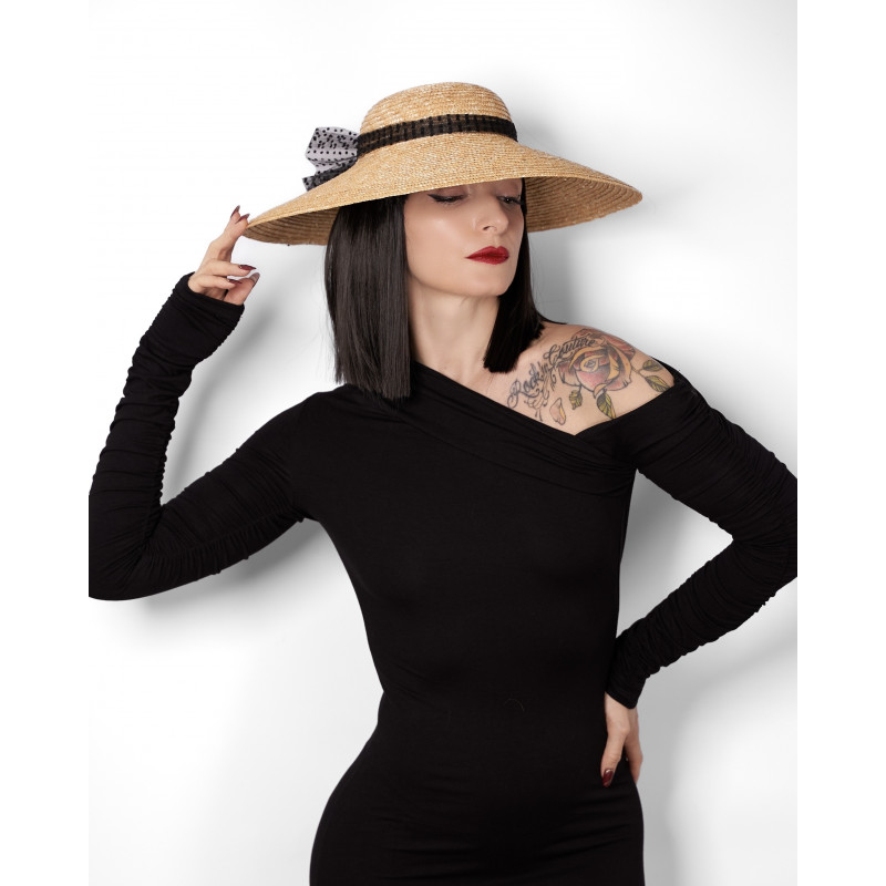 Chapeau IRENE Plumetis Noir