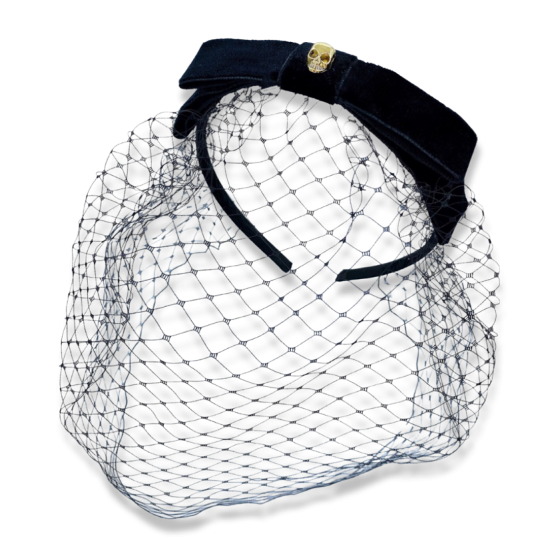 Serre-tête Voile Noir Avec Squelette – Couronne Fleurie Rouge – Pour Cosplay, Mariage, Halloween